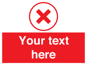 Custom red background, red cross in circle sign